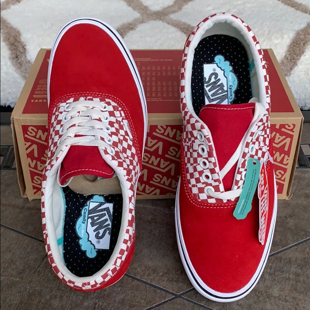 VANS COMFYCUSH ERA TEAR CHECKERBOARD Red/Trwht Men - Picture 7 of 16